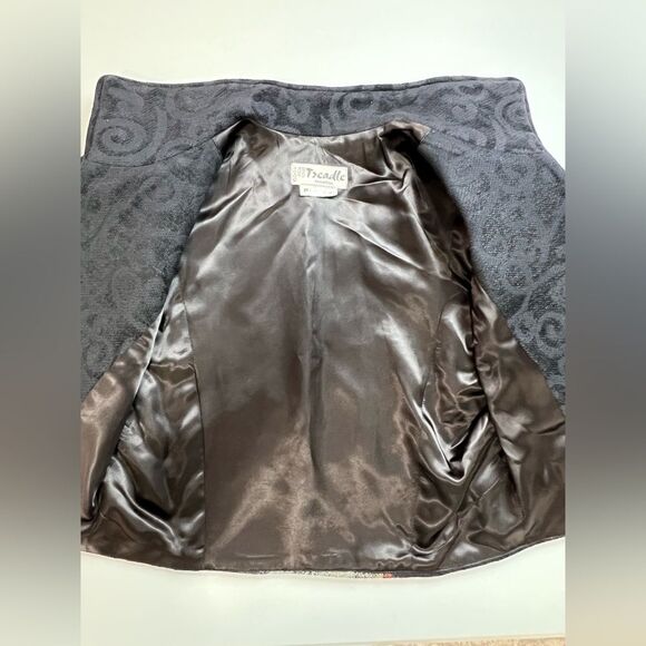 VTG Tzeadle Pasadena Tapestry Art To Wear Cropped Jacket Open Front Size P - Picture 10 of 15